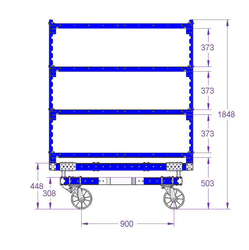 Flat Shelf Cart for Liftrunner E- and B-frame - 1400 x 840 mm