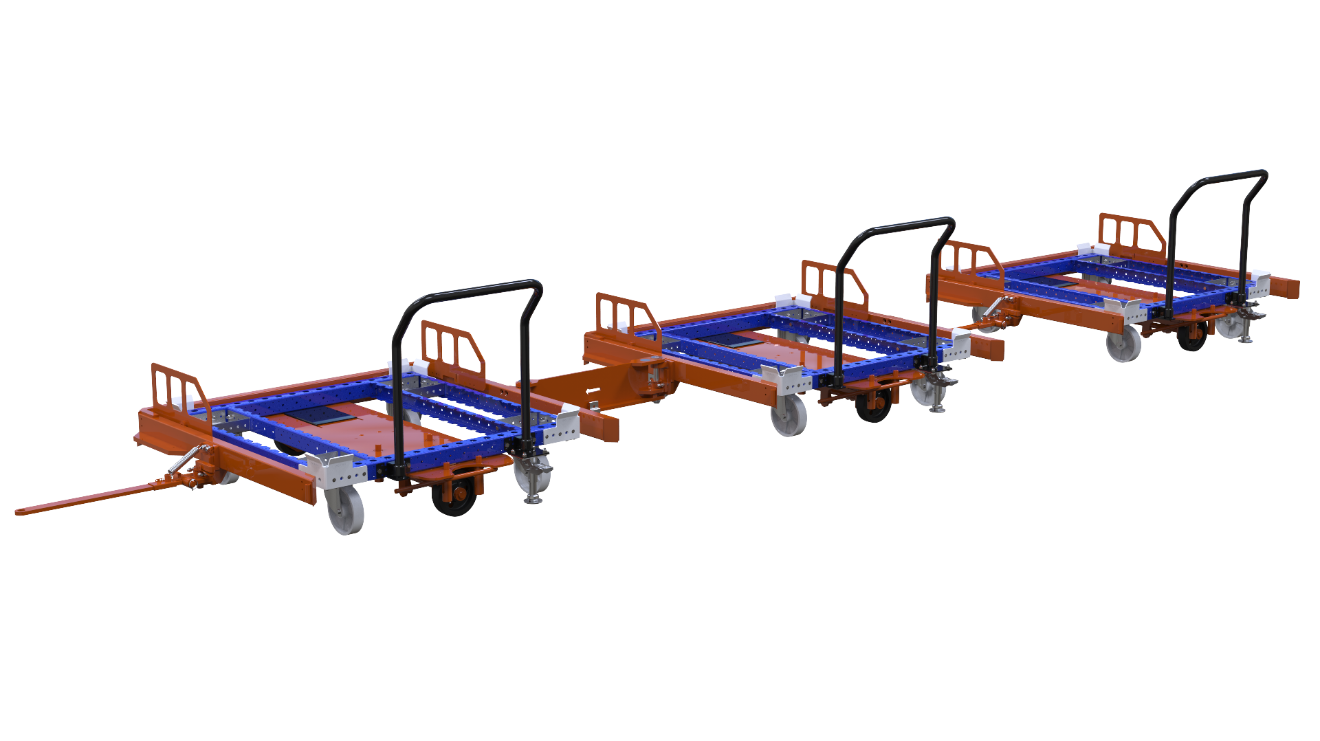 LiftRunner E Frame - Tugger Train System with FlexQube Pallet Carts