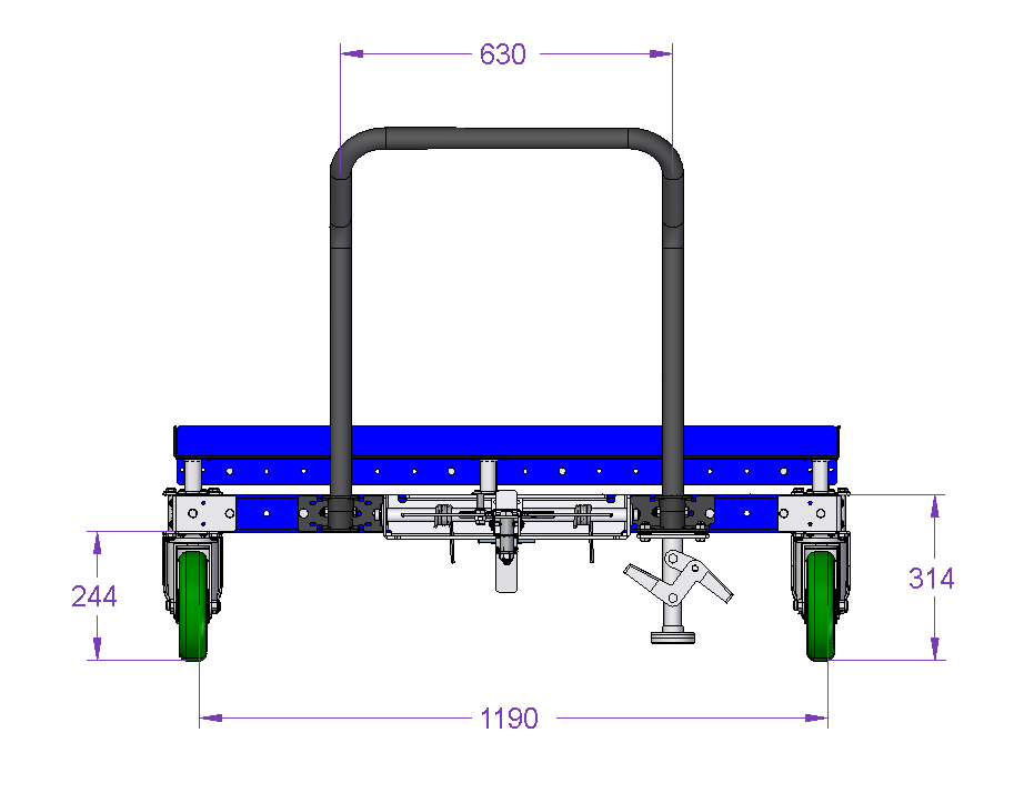 Flat Deck Engine Cart - 50 x 58 inch