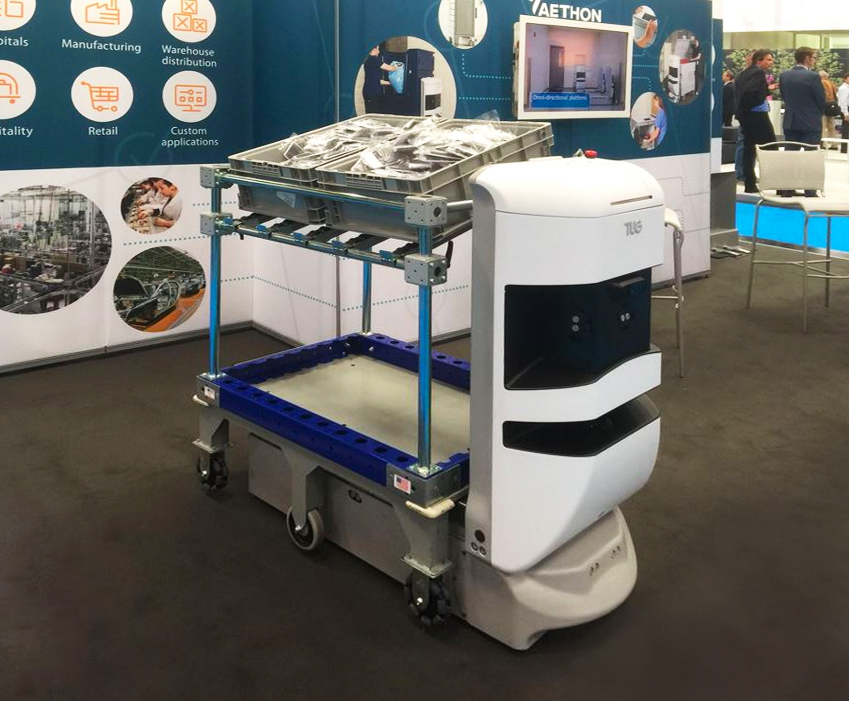 FlexQube shelf cart integrated with AGV