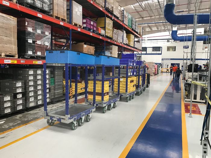 Shelf carts at Autoliv