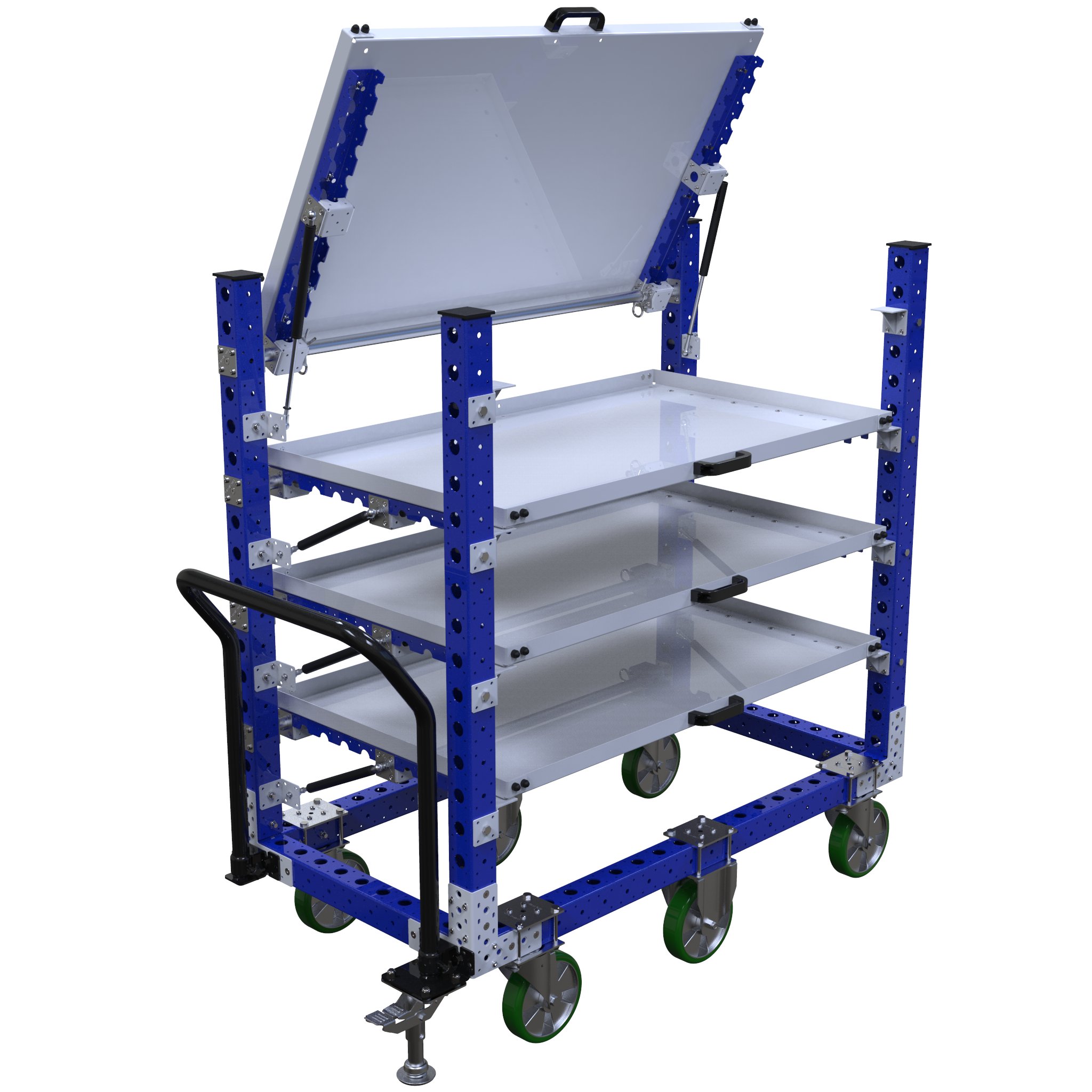 Carro con repisas abatibles - 1470 x 770 mm-2