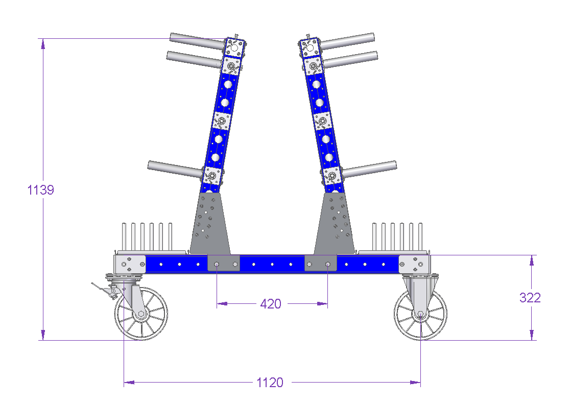 Abgewinkelter Wagen – 1190 × 770 mm