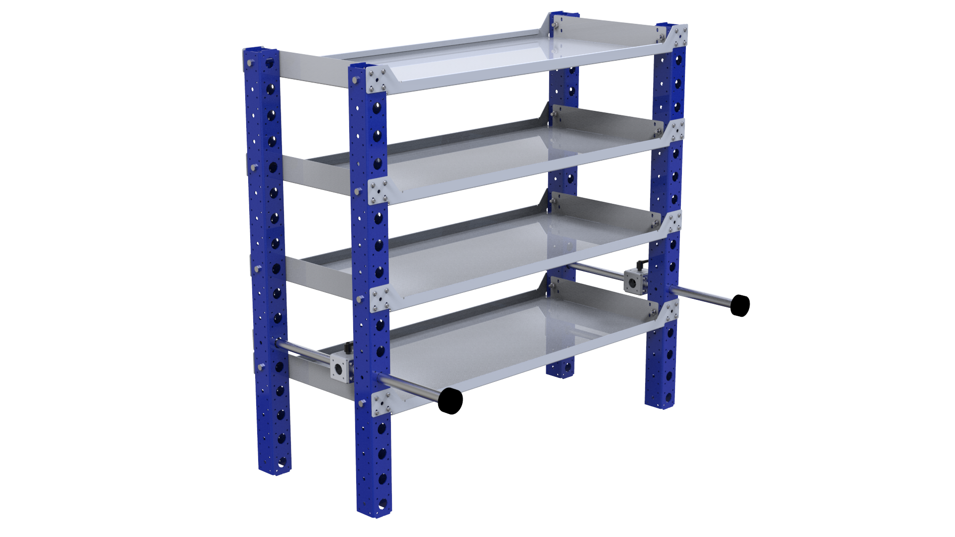Flat shelf rack for transporting various parts and boxes. 