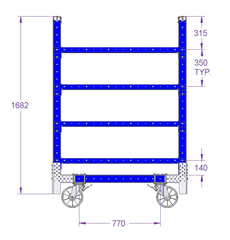 Stackable Shelf Carts For B-Frame