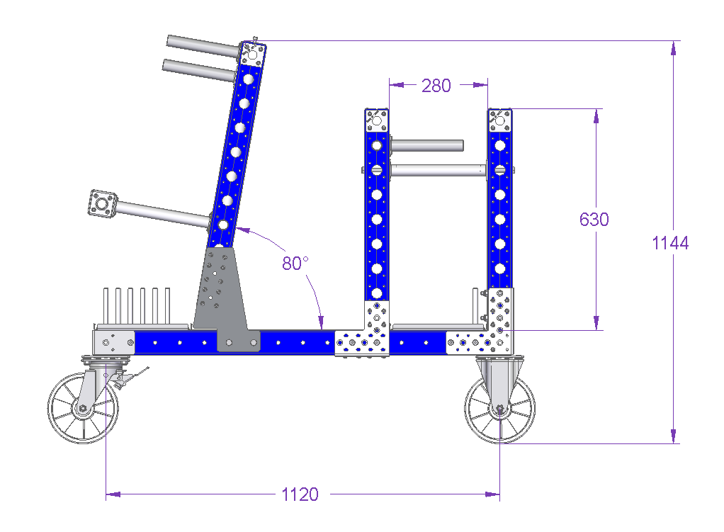 Abgewinkelter Wagen – 1190 × 770 mm