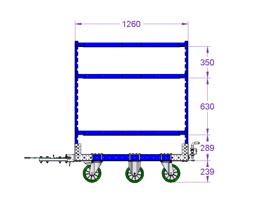 Flat Shelf Cart 1260 x 700 mm