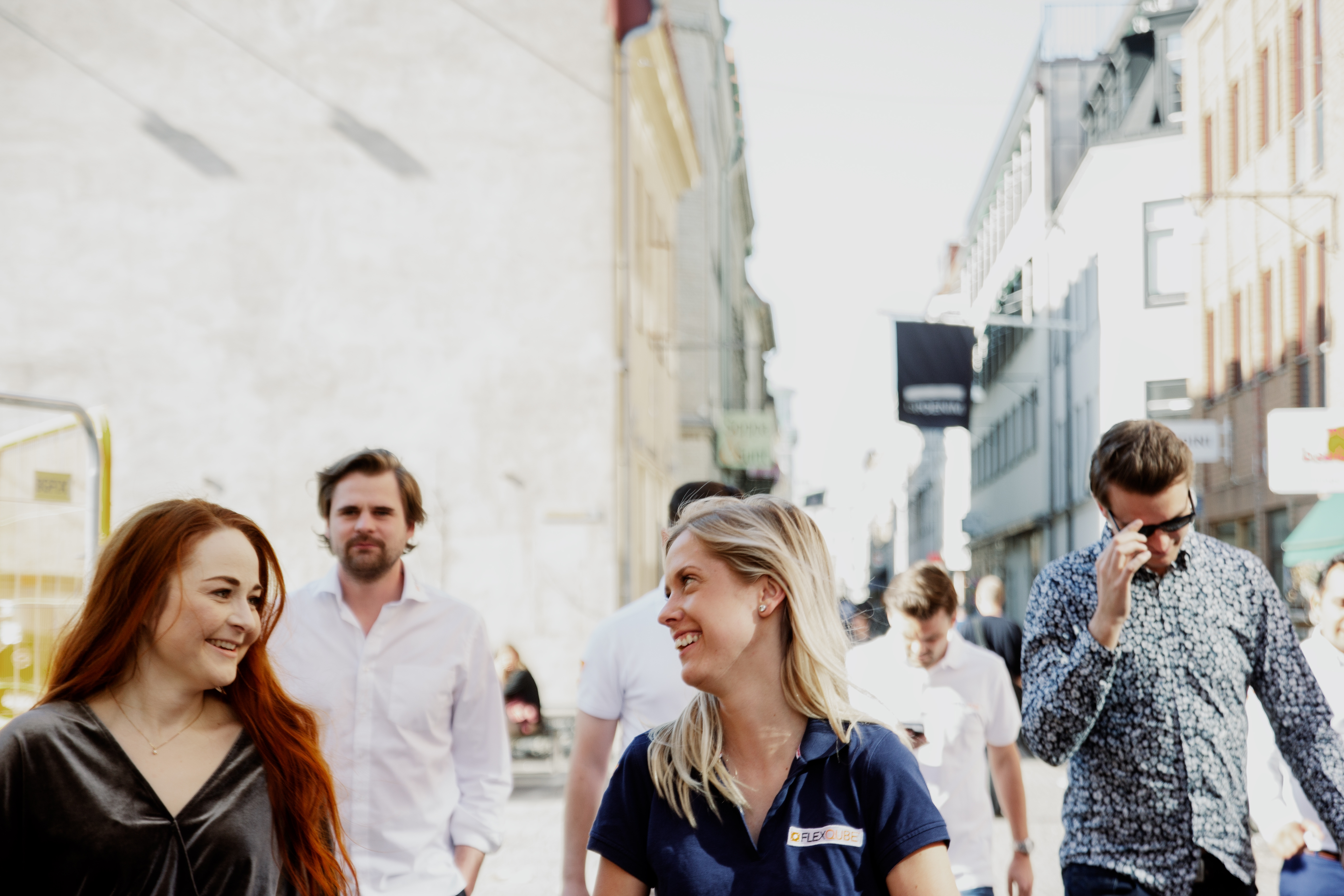 FlexQube staff going for a walk.