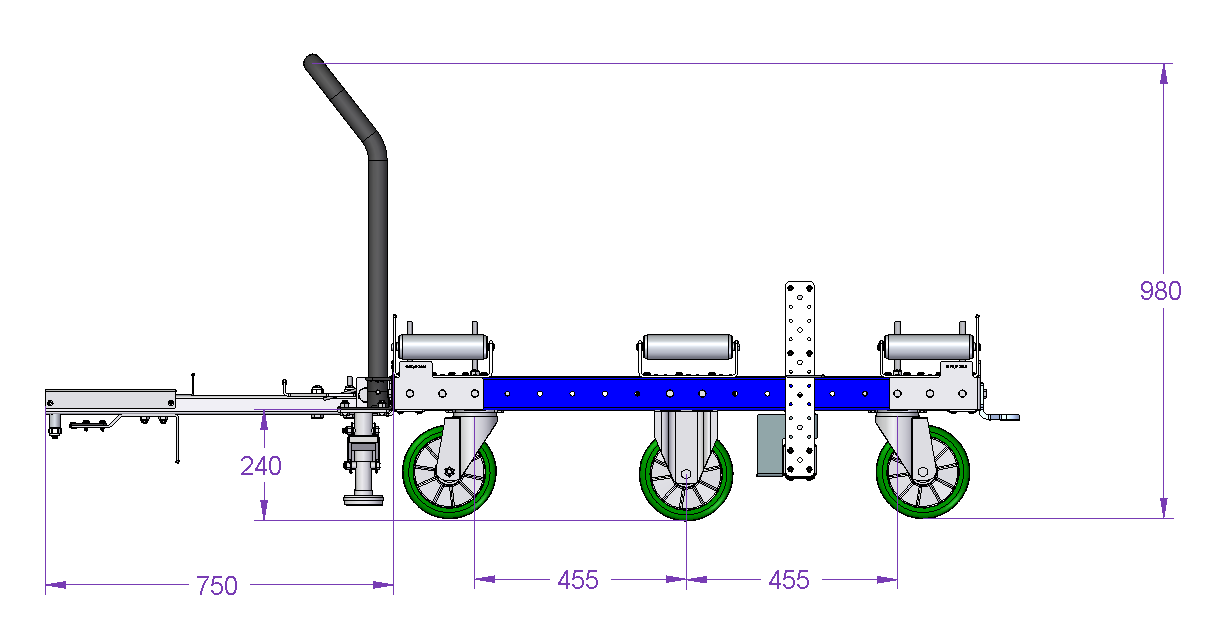 Roller transfer cart – 1260 x 1260 mm